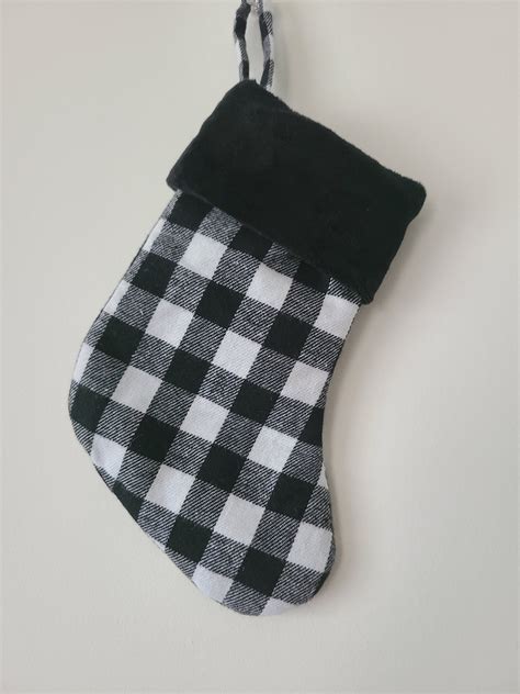 buffalo check stockings black and white|buffalo check stockings with fur.